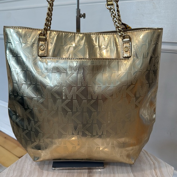Michael Kors Bag Jet Set Metallic Gold Tote - Picture 5 of 17